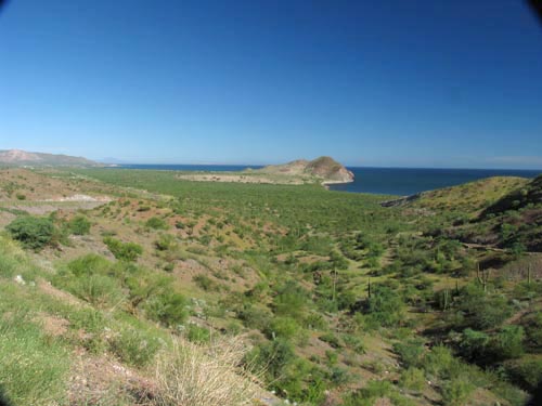 Looking back at Mulege from grade