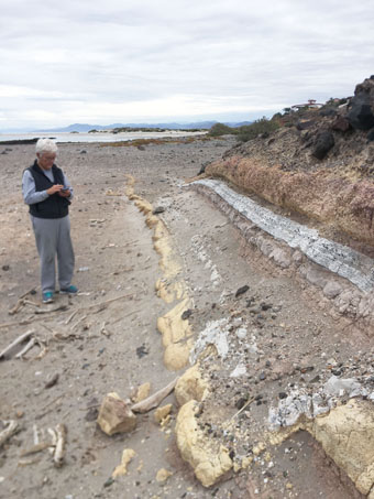 pyroclastic flow on beach